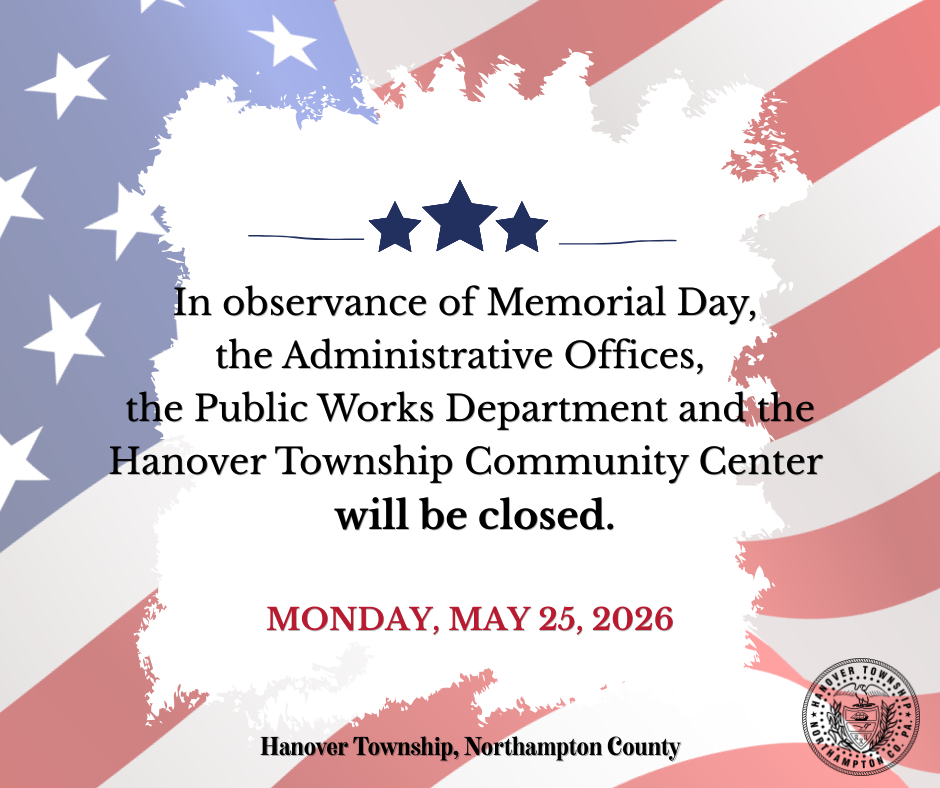 Memorial Day: Administrative Office & Public Works Department Closed