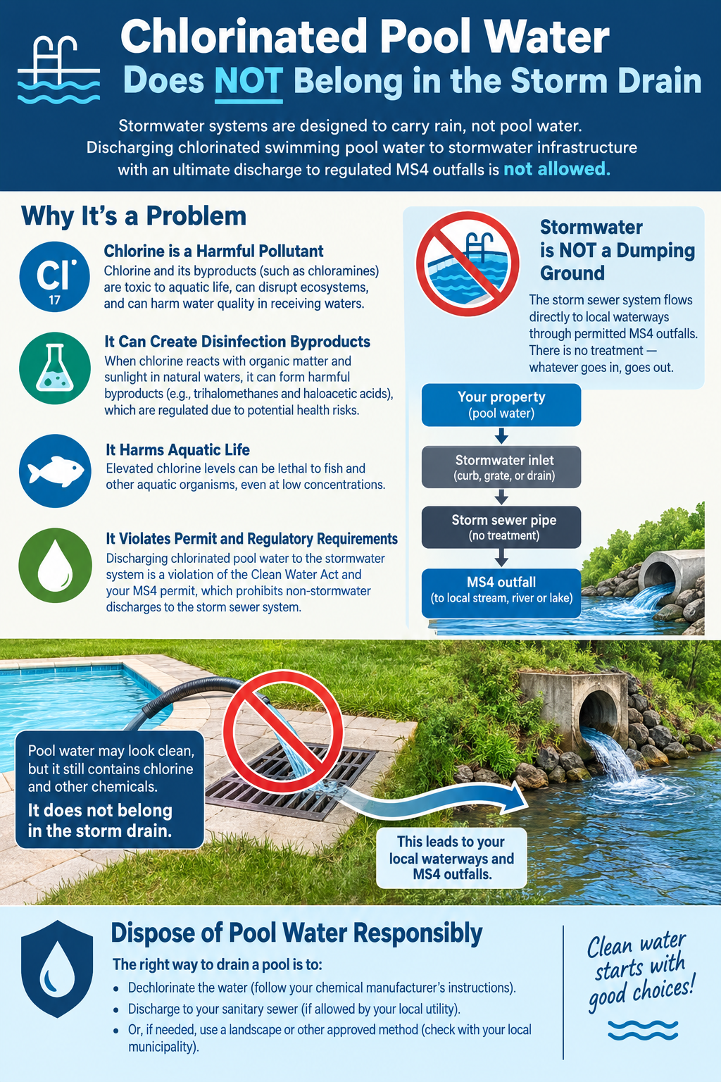 Draining Your Pool? Keep Pool Water Out of Storm Drains